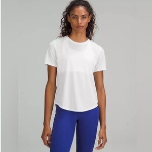 Lululemon High-Neck Running and Training T-Shirt. White. Size 8.